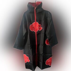 Naruto Akatsuki Cosplay Halloween Costume Cloak Robe Adult Size s  Black Cloud